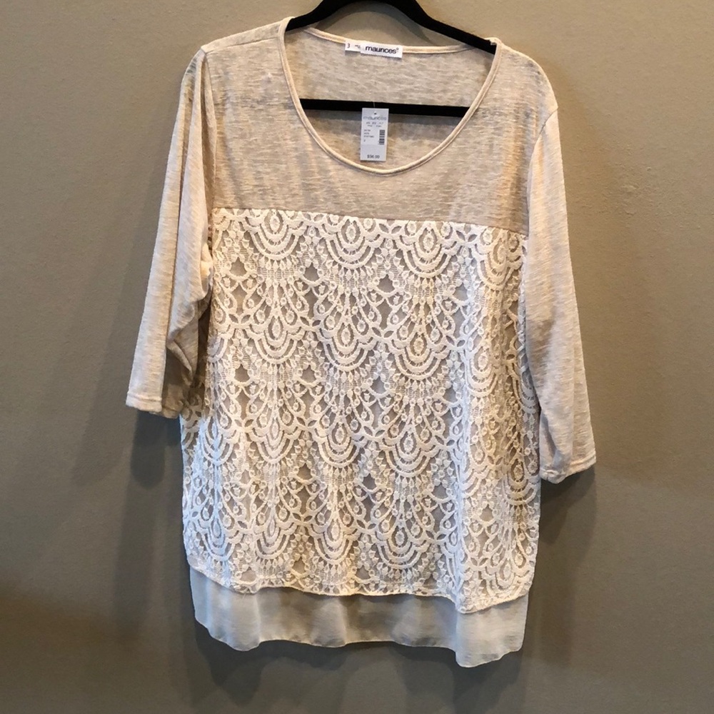 Maurices cream crochet top